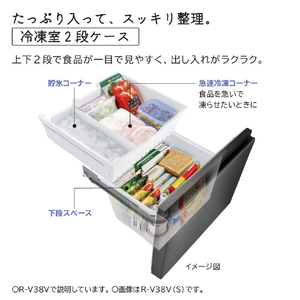 日立 【左開き】375L 3ドア冷蔵庫 グラファイトシルバー RV38VLS-イメージ7