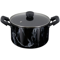 ＬＩＶ ＰＬＵＳ ベストコ 両手鍋 22cm シチューポット ブラック 大理石柄 FCE267W-NX-153