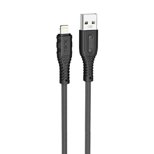 JTT hoco X67 nanoシリコンケーブル 2．4A USB-A to iOS(1．0m) ブラック X67-NANOSAL-BK-イメージ1