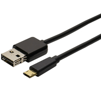 ミヨシ リバーシブルコネクタ搭載 microUSBケーブル(0．15m) ブラック USB-RR201/BK