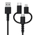 ラスタバナナ MFIライトニング/Type-C変換付 microUSB充電通信ケーブル 3A 1．0m ブラック R10CAAMLC3A01BK-イメージ1