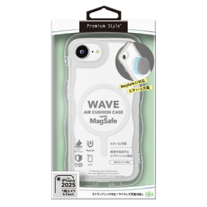 PGA iPhone 16e用MagSafe対応 ウェーブ エアクッションケース ベージュ PG-25KMA11CL-イメージ1