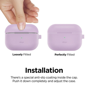 elago ORIGINAL HANG CASE カラビナ付き for AirPods Pro ラベンダー EL_APPCSSCOH_LV-イメージ4