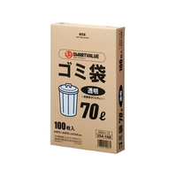 スマートバリュー ゴミ袋 LDD 透明 70L 100枚 FC144RB-N044J-70
