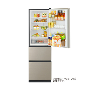 日立 【右開き】315L 3ドア冷蔵庫 ライトゴールド RV32TVN-イメージ2
