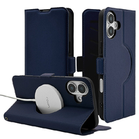 ラスタバナナ iPhone 16 Plus用手帳型ケース サイドマグネット MAGSAFE対応 ネイビー 8256IP467BSMMNV