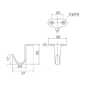 丸喜金属本社 ステンレスフック TYPE-4 FC302FU-1319511-イメージ2