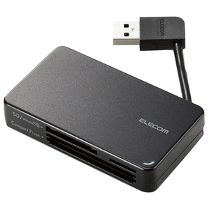 ●持ち運びや収納に便利なケーブル収納タイプで、42種類のメディアに対応したUSB3.0カードリーダーです。 ●アダプターを使用せずに37種類の多彩なメディアを読み書きでき、アダプターを使用することでさ