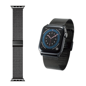 エレコム Apple Watch用ミラネーゼステンレスバンド(44/42mm) ブラック AW44BDSSMBK-イメージ2