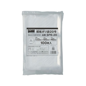 トラスコ中山 TRUSCO 規格ポリ袋17号 縦500×横360×t0.03 100枚透明 FC634FV-2070728-イメージ1