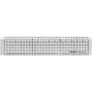 トラスコ アクリル定規 メタルガイド付き １５ｃｍ アクリル（透明）18-8ステンレス使用 TAK-MG15-イメージ1