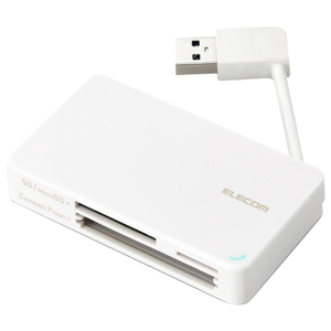 ●持ち運びや収納に便利なケーブル収納タイプで、42種類のメディアに対応したUSB3.0カードリーダーです。 ●アダプターを使用せずに37種類の多彩なメディアを読み書きでき、アダプターを使用することでさ