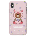 LINE FRIENDS iPhone XS/X用ケース ジャングル ブラウン ブタ KCL-DPB001