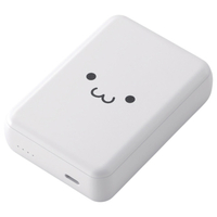 エレコム 超コンパクトモバイルバッテリー(10000mAh/3A/USB Type-C×1) しろちゃん(ホワイト×ブラック) DE-C49-10000WF
