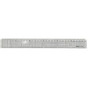 トラスコ アクリル定規 メタルガイド付き ３０ｃｍ アクリル（透明）18-8ステンレス使用 TAK-MG30-イメージ1