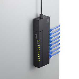 サンワサプライ ギガビット対応 タップ型スイッチングハブ(8ポート・マグネット付き) ブラック LAN-GIGAT803BK-イメージ4