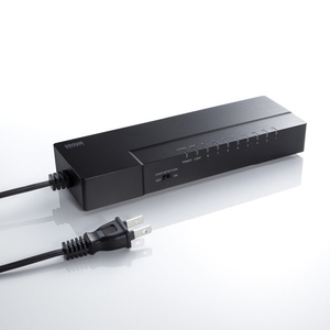 サンワサプライ ギガビット対応 タップ型スイッチングハブ(8ポート・マグネット付き) ブラック LAN-GIGAT803BK-イメージ8