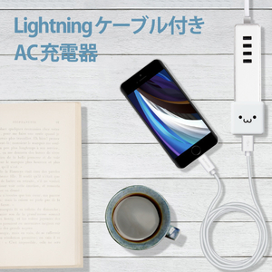 エレコム 5W Lightningケーブル付属 AC充電器(1．5m) ホワイトフェイス MPA-ACL05WF-イメージ3