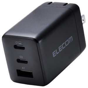 エレコム USB Power Delivery 67W AC充電器(C×2+A×1) ブラック ACDC-PD10367BK-イメージ1