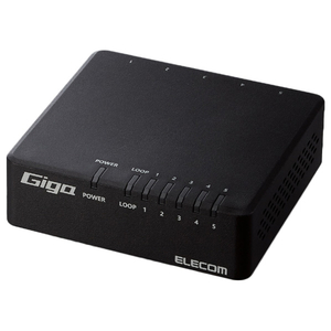 エレコム Giga対応5ポートスイッチ(プラ筐体/ACアダプター) ブラック EHC-G05PA4-JB-イメージ1