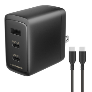 多摩電子工業 PD65W対応充電器CtoCケーブル付 ブラック TAP166UC2CC15K-イメージ1