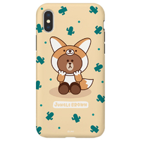 LINE FRIENDS iPhone XS/X用ケース ジャングル ブラウン キツネ KCL-DFB001