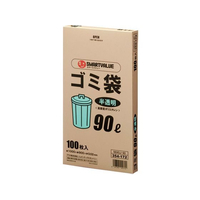 スマートバリュー ゴミ袋 HD 半透明 90L 100枚 FC148RB-N045J-90