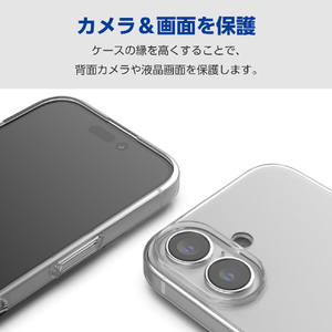 エレコム iPhone 16用ソフトケース クリア PM-A24AUCTCR-イメージ4
