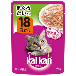 マースジャパンリミテッド カルカンパウチ 18歳から まぐろ たい入り 70g ｶﾙｶﾝﾊﾟｳﾁ18ｻｲﾏｸﾞﾛﾄﾀｲ70G-イメージ1