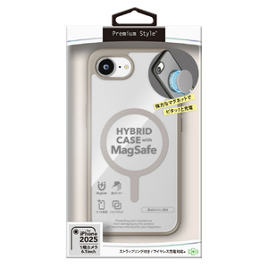 PGA iPhone 16e用MagSafe対応 ハイブリッドケース クリアベージュ PG-25KMH02BE-イメージ1