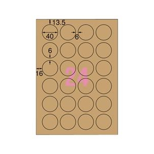 エーワン ラベルシール(プリンタ兼用) クラフト紙・ダークブラウン A4判 24面 丸型 15シート(360片)入り 31745-イメージ2