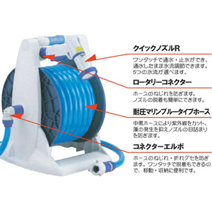 エスコ 15/20mm×20m ホースリール(シャワー付) FCJ694L-EA124KC-2B-イメージ3