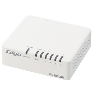エレコム Giga対応5ポートスイッチ(プラ筐体/ACアダプター) ホワイト EHC-G05PA4-W エレコム Giga対応5ポートスイッチ(プラ筐体/ACアダプター) ホワイト EHC-G05PA4-W