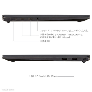 LGエレクトロニクス ノートパソコン LG gram オブシディアンブラック 15Z90S-MR54J2-イメージ13