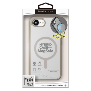 PGA iPhone 16e用MagSafe対応 ハイブリッドケース マットベージュ PG-25KMH04BE-イメージ1