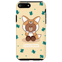 LINE FRIENDS iPhone 8 Plus/7 Plus用ケース ジャングル ブラウン キツネ KCL-DFB003