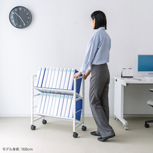 サンワサプライ 高耐荷重ワゴン（2段） ホワイト WG-207-イメージ10