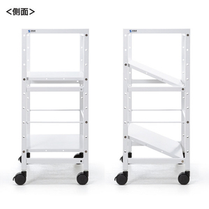 サンワサプライ 高耐荷重ワゴン（2段） ホワイト WG-207-イメージ5