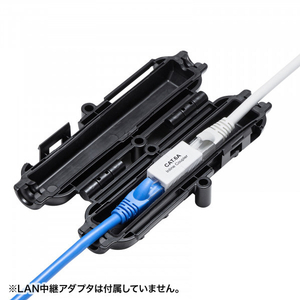 サンワサプライ 耐水型LANケーブル中継ケース ブラック LAN-TL20-イメージ2