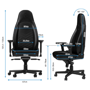 noblechairs ゲーミングチェア ICON(アイコン) ブラック/ホワイト NBL-ICN-PU-BPW-SGL-ED-イメージ9