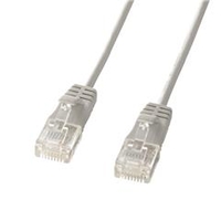 サンワサプライ カテゴリ6準拠極細LANケーブル(3m) ライトグレー KB-SL6-03