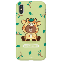 LINE FRIENDS iPhone XS/X用ケース ジャングル ブラウン キリン KCL-DGB001