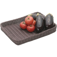 萬洋 樹脂バスケット 角長 浅40号 91-004C こげ茶 FC154LL-4120300