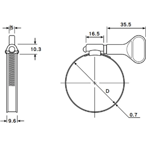 トラスコ ステンレス強力機械ホースバンド 締付径１０～１６ｍｍ（ＳＵＳ３０４） キャップ色：オレンジ TSB-16A-イメージ2