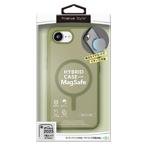PGA iPhone 16e用MagSafe対応 ハイブリッドケース マットカーキ PG-25KMH05GR-イメージ1