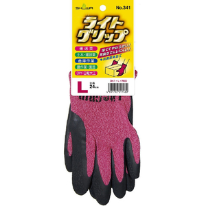 ＳＨＯＷＡ 天然ゴム背抜き手袋　ライトグリップ　レッド　Ｌサイズ NO341-LR-イメージ11