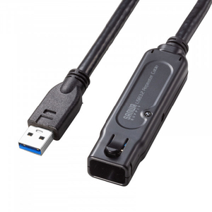 サンワサプライ USB3．2アクティブリピーターケーブル(抜け止めロック機構付き) 10m KB-USB-RLK310-イメージ1