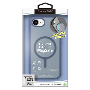 PGA iPhone 16e用MagSafe対応 ハイブリッドケース マットネイビー PG-25KMH06NV-イメージ1