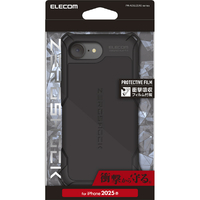 エレコム iPhone 16e用ZEROSHOCK ケース ブラック PM-A25SZEROBK