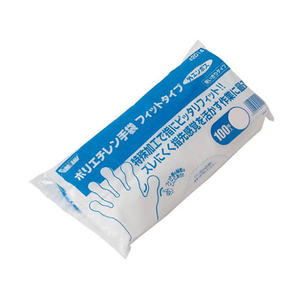川西工業 ポリエチレン手袋 フィットタイプ外エンボス ブルー Mサイズ F023621-#2014-イメージ2